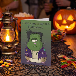 Rolig Frankensteins hamster Halloween-hälsning Kort
