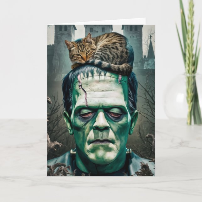 Rolig Frankensteins kattlunch kort (Framsida)