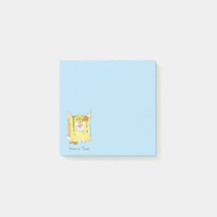 Rolig fransk bulldog Frenchie Hund Tecknad Film Post-it Block