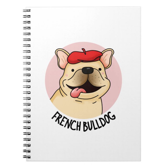 Rolig Fransk Bulldog Pun  Anteckningsbok (Framsidan)