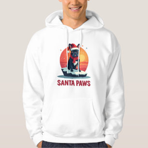 Rolig fransk Bulldog-vinter solnedgång konst med T Hoodie