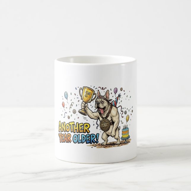Rolig fransk bulldogg födelsedagsöverlevare kaffemugg (Center)