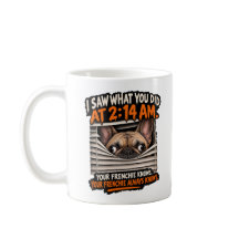 Rolig fransk bulldogg kaffemugg Sidoblick Hundägar