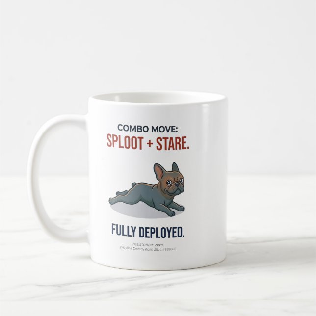 Rolig fransk bulldogg Sploot- och stirrkombination Kaffemugg (Vänster)