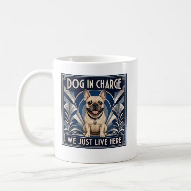 Rolig fransk hund styr huset Kaffe kopp - Mugg (Vänster)
