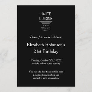 Rolig fransk kockHaute cuisine Inbjudningar