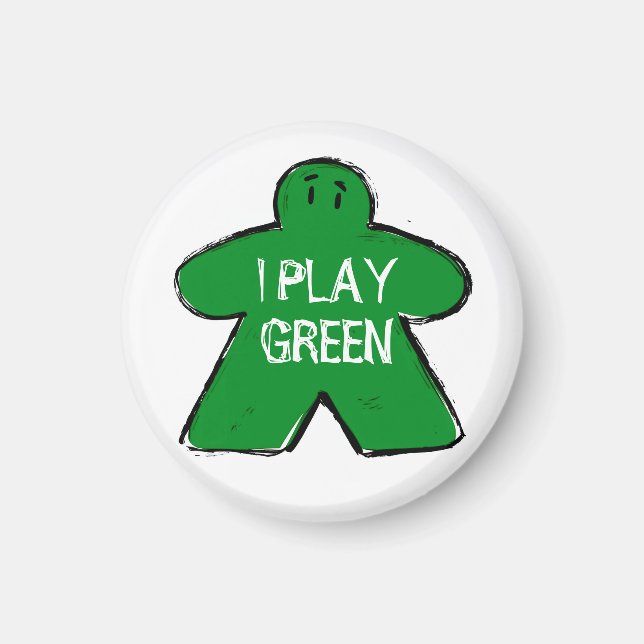 Rolig fras Grunge Grön Meeple Brädspelare  Magnet (Framsidan)