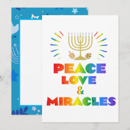 Rolig fred kärlek och mirakel Hanukkah Inbjudningar