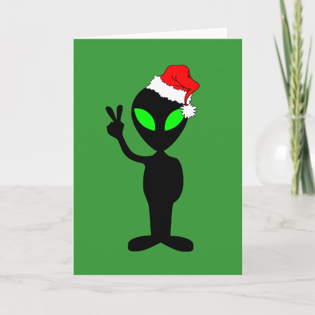 Rolig fredfrämling santa helgkort (Framsida)