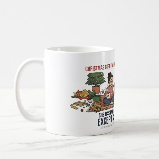 Rolig Frenchie Mamma Julpresent Ingen Sömn Hund Kä Kaffemugg (Vänster)