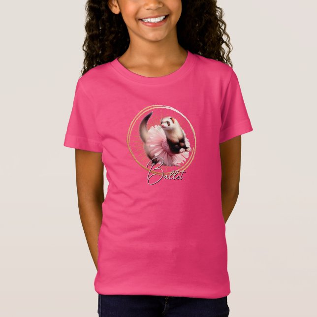 Rolig Fretter i en Tutu som gör Balett T Shirt (Framsida)