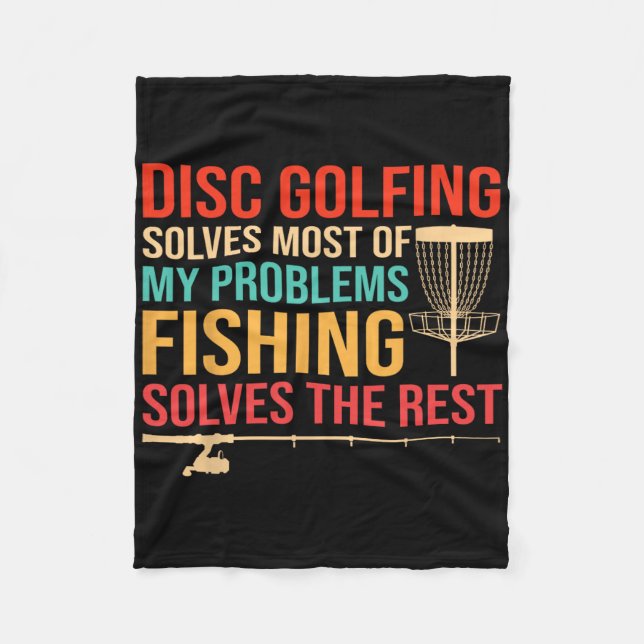 Rolig Frisbee Disc Golf Och Fiske Älskare Disc Gol Fleecefilt (Framsidan)