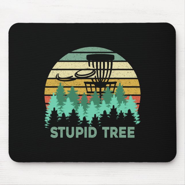 Rolig Frisbee Dum Träd Disc Golf Present Flygande  Musmatta (Framsidan)