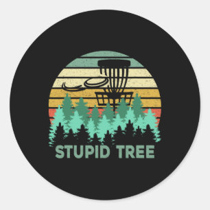 Rolig Frisbee Dum Träd Disc Golf Present Flygande Runt Klistermärke
