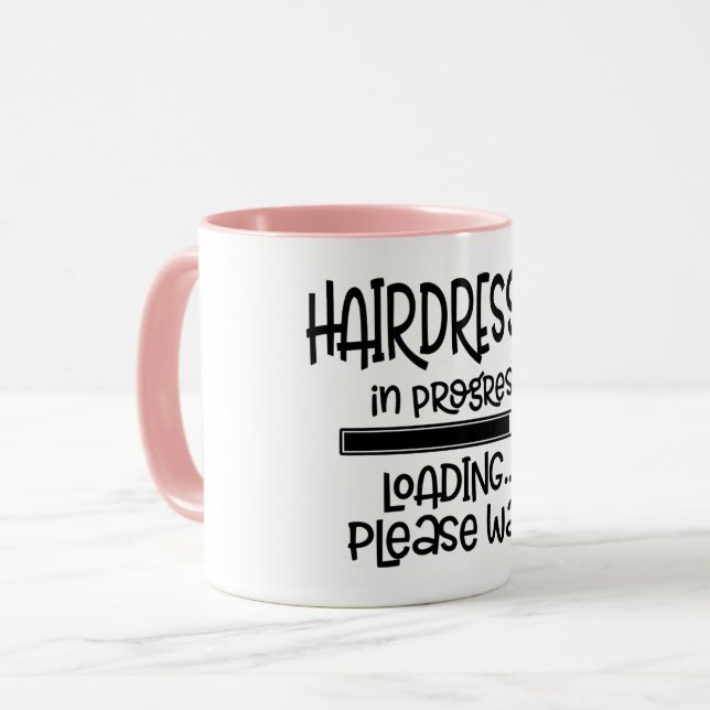Rolig frisör under utbildning mugg (Framsida vänster)