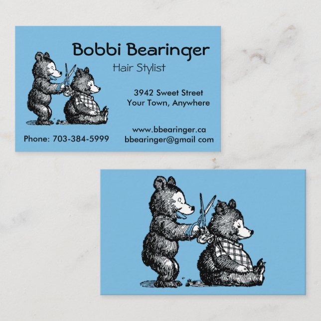 Rolig frisörvisitkort visitkort (Fram/baksida)
