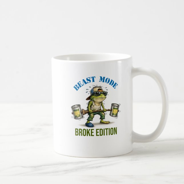 Rolig Frosk Beast Mode Sönder Edition Kaffe Mugg (Höger)
