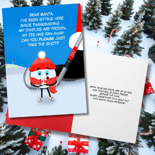 Rolig Frysande Golfboll Jul Kort
