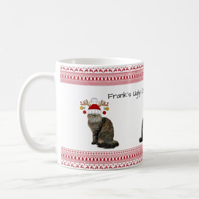 Rolig ful julmugg - Griniga katter Kaffemugg (Vänster)