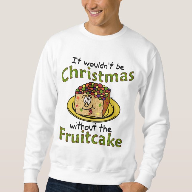 Rolig ful jultecknadFruitcake Långärmad Tröja (Framsida)