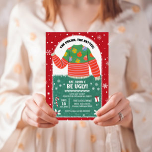 Rolig ful jultröja julfest inbjudningar