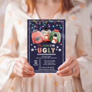 Rolig ful jultröja julfest inbjudningar