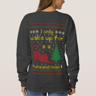 Rolig fuljulströja med Tuna och Jul – sömnig Katt T Shirt