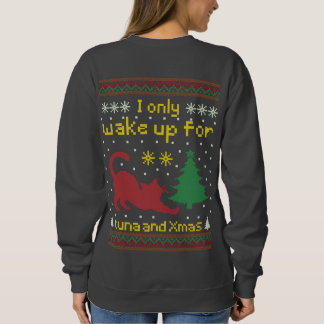 Rolig fuljulströja med Tuna och Jul – sömnig Katt T Shirt