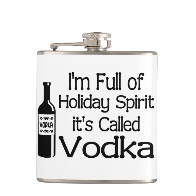 Rolig Full av julfirande Vodka Sprit Fickplunta (Framsidan)
