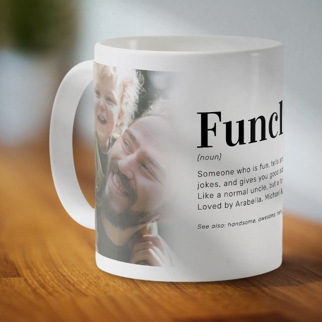 Rolig Funcle-definition Farbror Foto Kaffe Mugg (Skapare uppladdad)