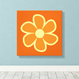 Rolig funky 60-70-tals retroblomma canvastryck