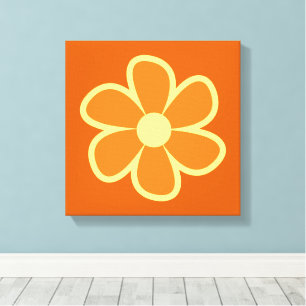 Rolig funky 60-70-tals retroblomma canvastryck