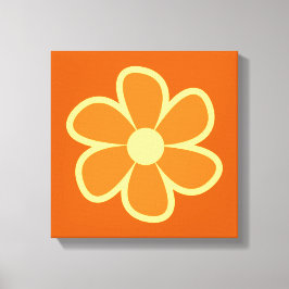 Rolig funky 60-70-tals retroblomma canvastryck