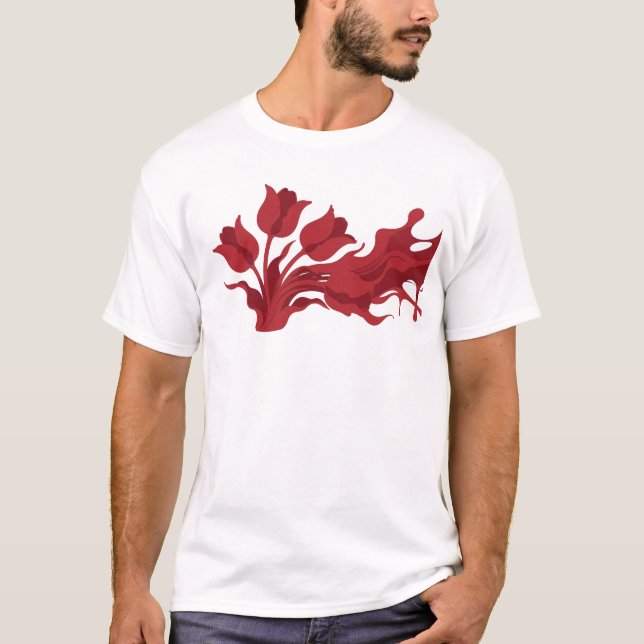 Rolig & Funky ABSTRAKT BLOMMA Anpassad skapelse T Shirt (Framsida)