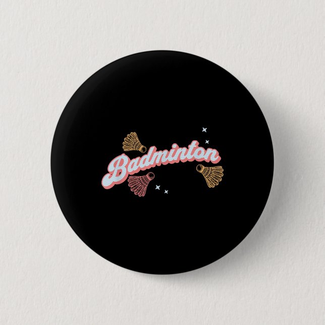 Rolig funky badminton och shuttles knapp (Framsida)