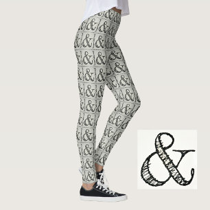 Rolig Funky Svart Et-tecken Symbol Chic Grå Leggings