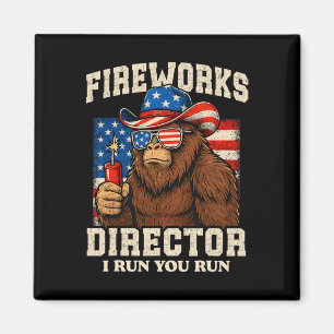 Rolig fyrverkeridirektör Bigfoot 4 juli USA F Magnet