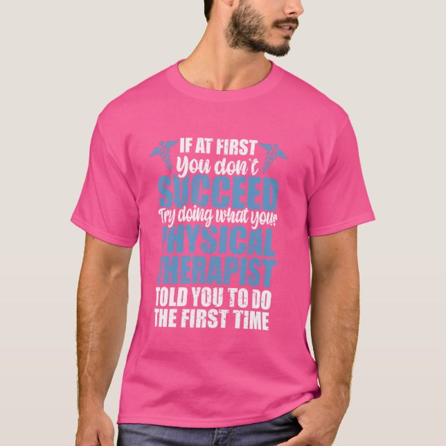 Rolig Fysioterapi PT, Retro Fysioterapeut T Shirt (Framsida)