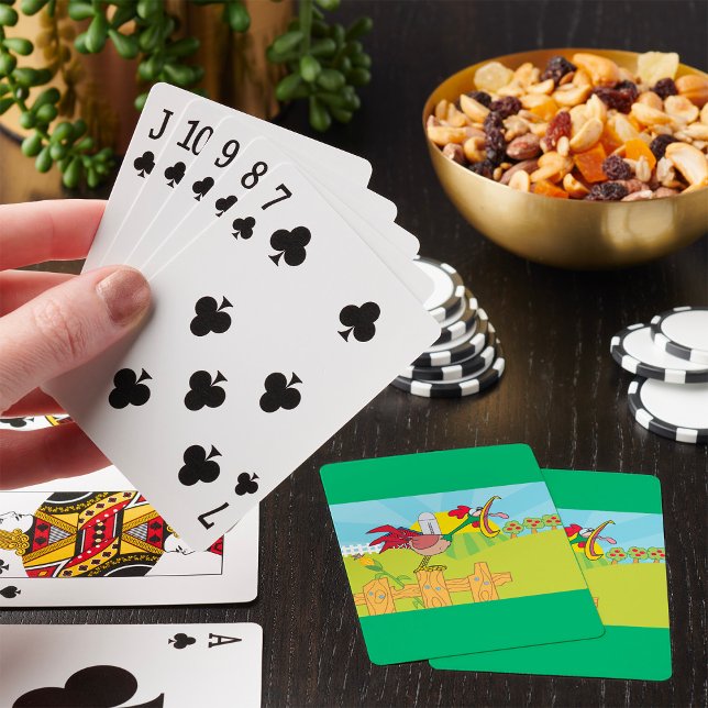 Rolig galande tupp gård casinokort (Skapare uppladdad)