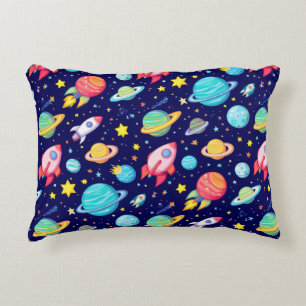 Rolig Galax Planet Barn Astronomi Dekor Prydnadskudde