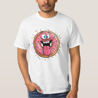 Rolig galen rosa glaserad munk monster t shirt