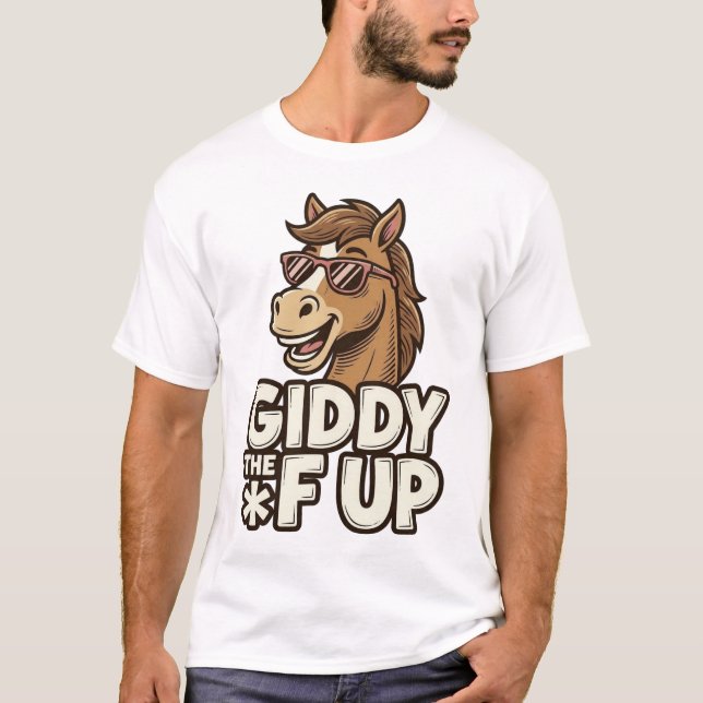 Rolig Galen Upp S*** Vintage Häst Tröja Design (Framsida)