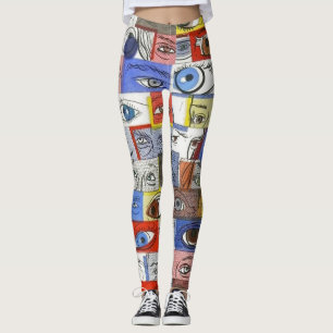 Rolig galen vild och unika ögonglobteckningar leggings