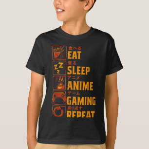 Rolig Gamer Anime Grafisk T-Shirt Män Pojkar Tonår