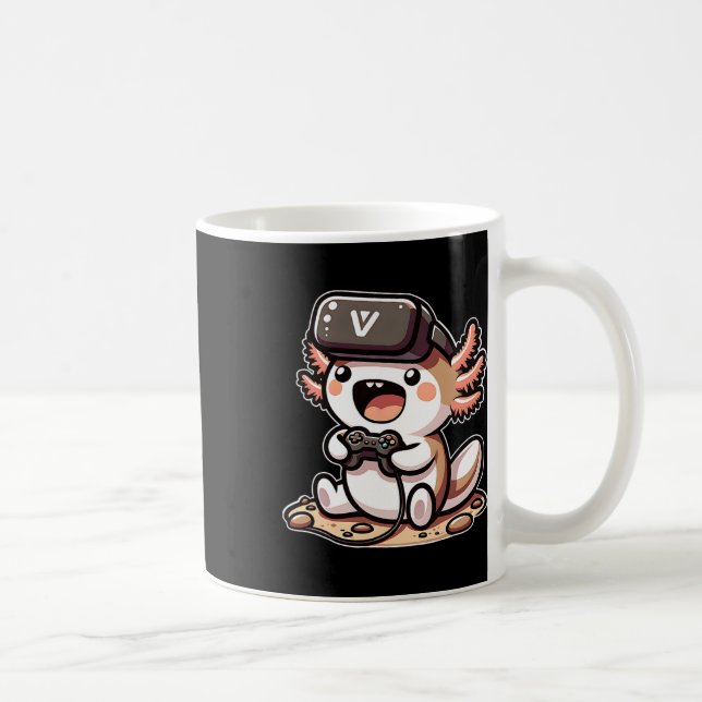 Rolig Gamer Axolotl Med Vr-Headset  Kaffemugg (Höger)