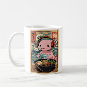 Rolig Gamer Axolotl som äter Ramen på japanskt vis Kaffemugg