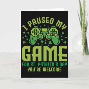 Rolig gamer jag pausade mitt spel för St. Patrick' Kort