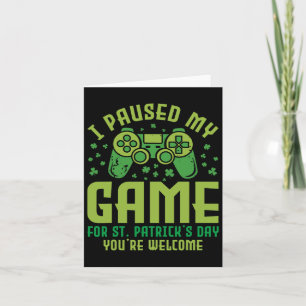 Rolig gamer jag pausade mitt spel för St. Patrick' Kort