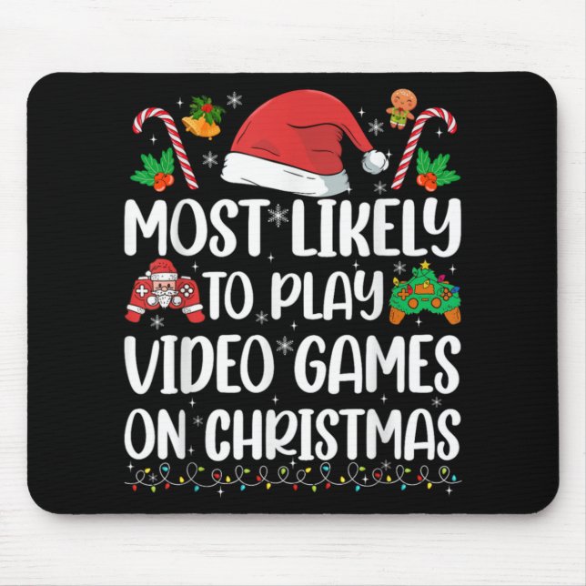 Rolig Gamer Jul Troligtvis Spelar Videospel På Kri Musmatta (Framsidan)