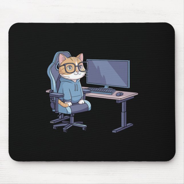 Rolig Gamer Katt Trupp Meme  Musmatta (Framsidan)